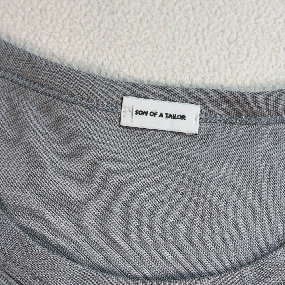 Son Of‎ A Tailor T-Shirt Men's S/M Gray 100% Supima Cotton Crewneck *Stains* - Picture 3 of 13